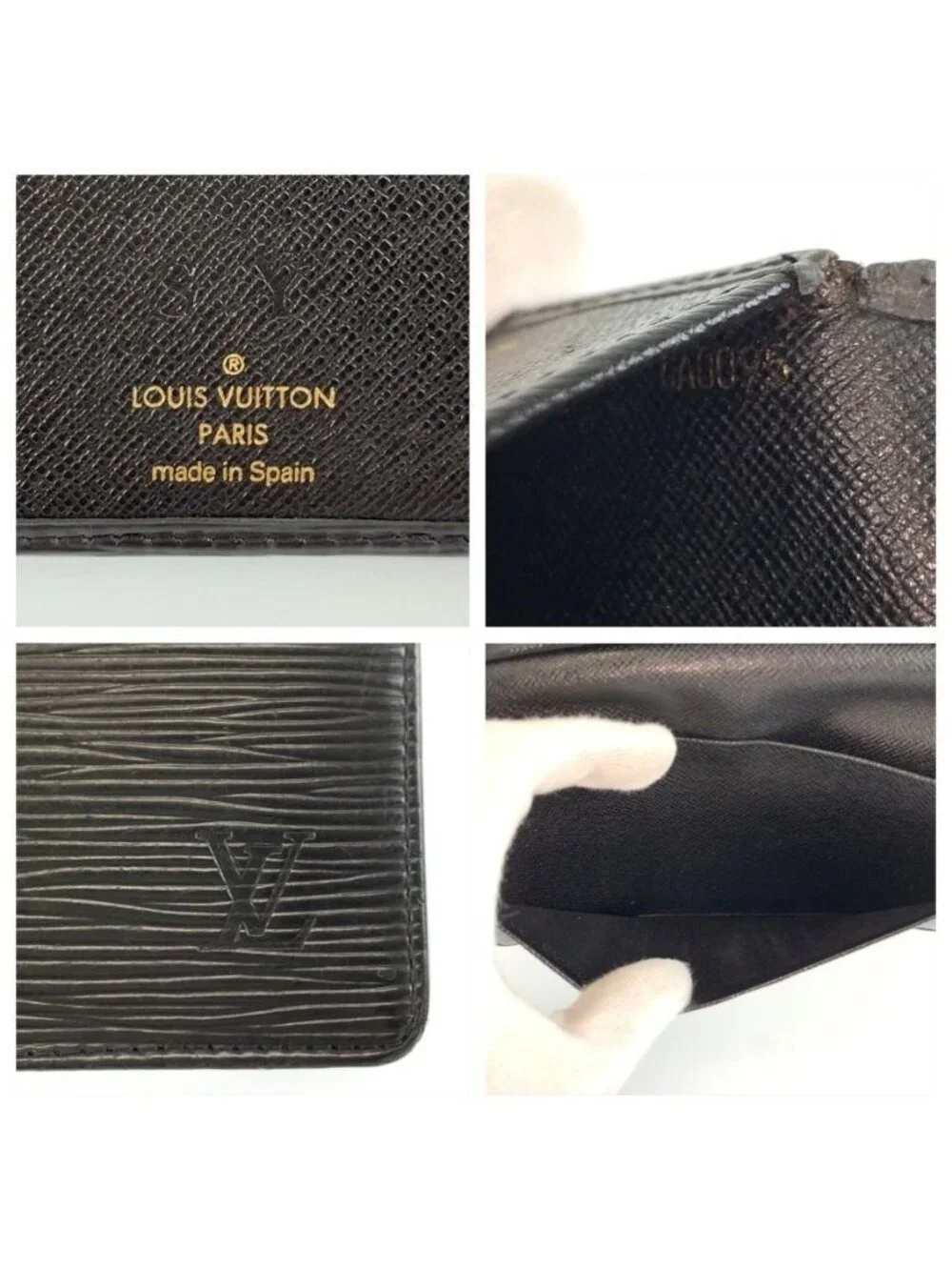 Louis Vuitton Epi Porto Cartes Credit Noir Black Leather Wallet Billfold